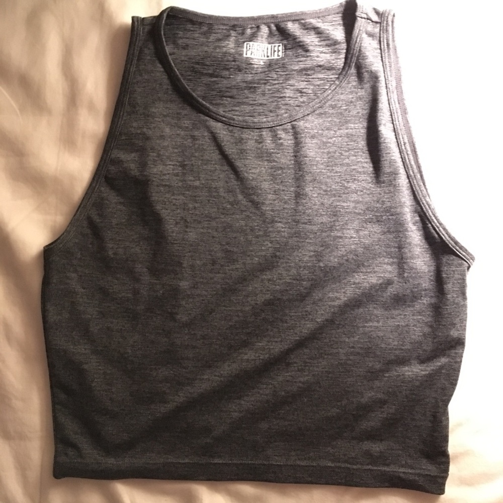 Aritzia Parklife crop tank cami dark grey heather